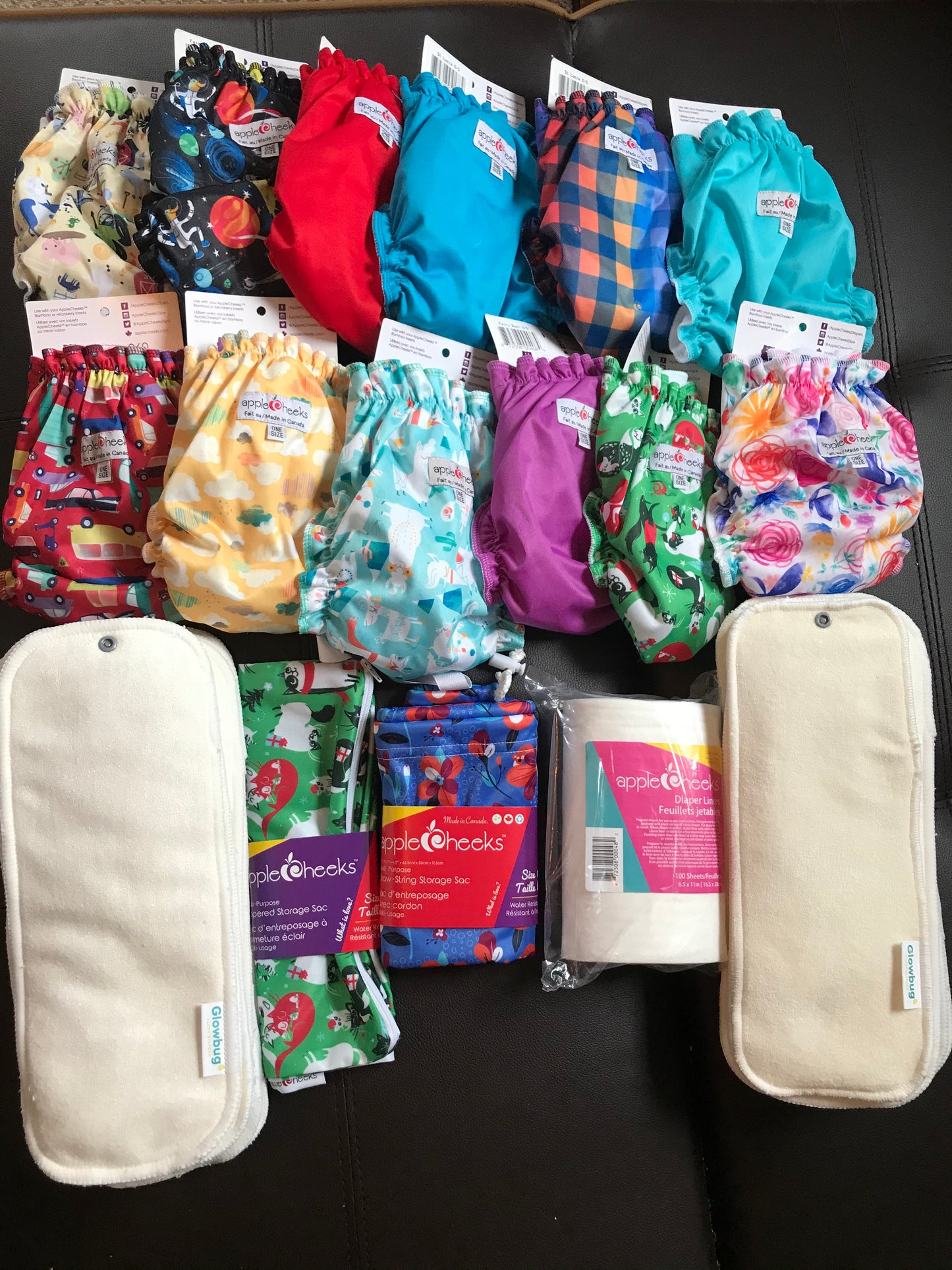 AppleCheeks 12 One Size Diaper Covers + FREE Accessories
