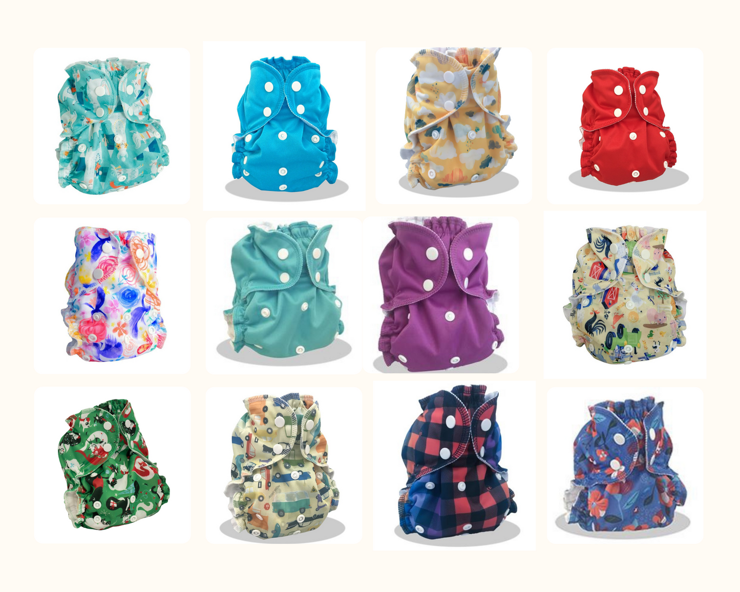 AppleCheeks 12 One Size Diaper Covers + FREE Accessories