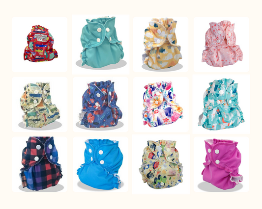 AppleCheeks 12 Diaper Covers Size 1 + 24 Free Glowbug Inserts & Accessories (1 SET ONLY)