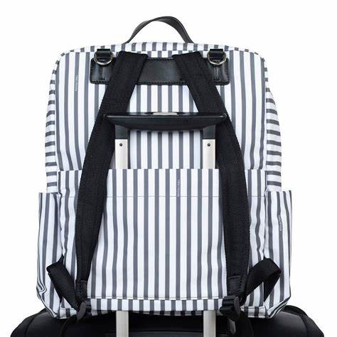 Black and white striped diaper best sale bag backpack