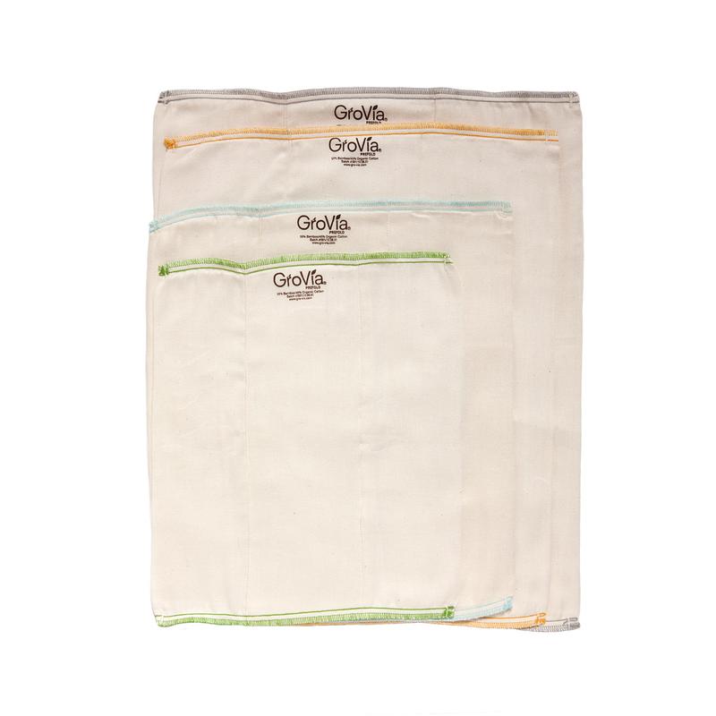 GROVIA Bamboo Prefolds-SIZE 2 INFANT SIZE (3 Pcs)